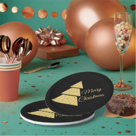 Golden Christmas Tree Paper Plate Papieren Bordje