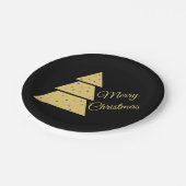 Golden Christmas Tree Paper Plate Papieren Bordje (Gekanteld)