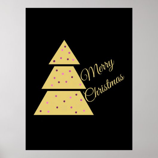 Golden Christmas Tree Poster (Voorkant)