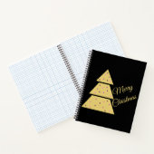 Golden Christmas Tree Spiral Notebook Notitieboek (Binnen)