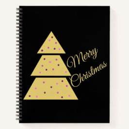 Golden Christmas Tree Spiral Notebook Notitieboek