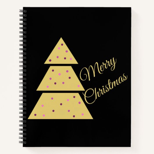 Golden Christmas Tree Spiral Notebook Notitieboek (Voorkant)