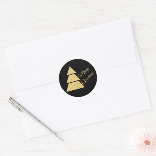 Golden Christmas Tree Sticker (Envelop)