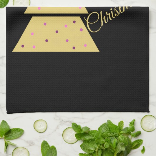 Golden Christmas Tree Theedoek (Gevouwen)