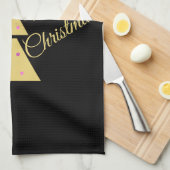 Golden Christmas Tree Theedoek (Quarter Fold)