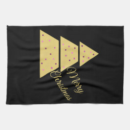 Golden Christmas Tree Theedoek