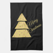 Golden Christmas Tree Theedoek (Verticaal)