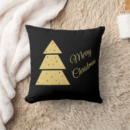Golden Christmas Tree Throw Pillow Kussen