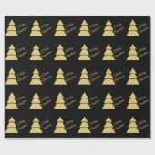 Golden Christmas Tree Wrapping Paper Cadeaupapier (Vlak)