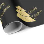 Golden Christmas Tree Wrapping Paper Cadeaupapier (Rol Hoek)