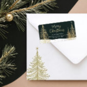 Golden Christmas Trees Return Address Label