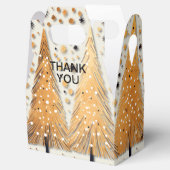 Golden Christmas Trees Shiny Snowflakes Feestdagen Bedankdoosjes (Geopend)