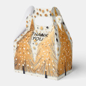 Golden Christmas Trees Shiny Snowflakes Feestdagen Bedankdoosjes (Voorkant Zijde)