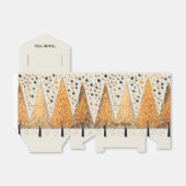 Golden Christmas Trees Shiny Snowflakes Feestdagen Bedankdoosjes (Uitgevouwen)