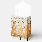 Golden Christmas Trees Shiny Snowflakes Feestdagen Bedankdoosjes (Geopend)