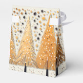 Golden Christmas Trees Shiny Snowflakes Feestdagen Bedankdoosjes (Achterkant)