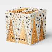 Golden Christmas Trees Shiny Snowflakes Feestdagen Bedankdoosjes (Voorkant Zijde)