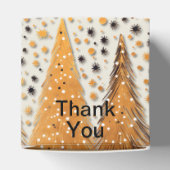 Golden Christmas Trees Shiny Snowflakes Feestdagen Bedankdoosjes (Bovenkant)
