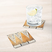 Golden Christmas Trees Shiny Snowflakes Feestdagen Kartonnen Onderzetters (Insitu)