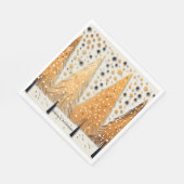 Golden Christmas Trees Shiny Snowflakes Feestdagen Servet (Hoek)