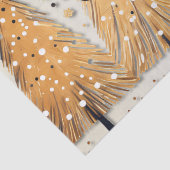 Golden Christmas Trees Shiny Snowflakes Feestdagen Tissuepapier (Detail)