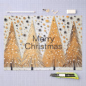 Golden Christmas Trees Shiny Snowflakes Feestdagen Tissuepapier (Craft)