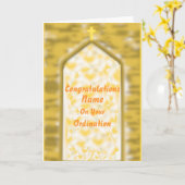 Golden Church Door Ordination Felicitatiekaart Kaart (Gele Bloem)