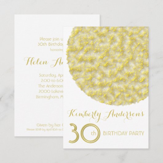 Golden Circle 30th Birthday Party Invitation Kaart (Voorkant / Achterkant)