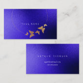 Golden Circle Blue Cobalt Butterfly Black Visitekaartje (Voorkant / Achterkant)