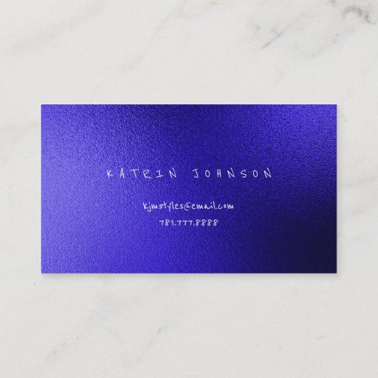 Golden Circle Blue Cobalt Butterfly Black Visitekaartje (Achterkant)