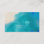 Golden Circle Blue Cobalt Butterfly Waterverf Visitekaartje (Achterkant)