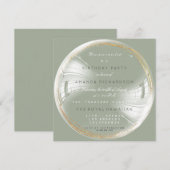 Golden Circle Bubble Birthday Bachelorette Kaart (Voorkant / Achterkant)