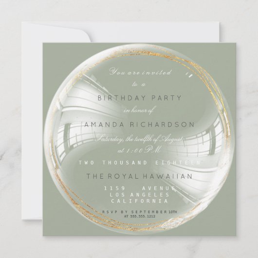 Golden Circle Bubble Birthday Bachelorette Kaart (Voorkant)