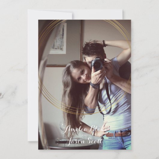 Golden Circle Lijst huwelijksuitnodiging Kaart (Achterkant)