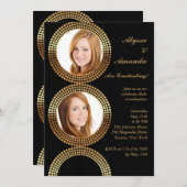 Golden Circle Lijsten Fotouitnodiging Kaart (Voorkant / Achterkant)