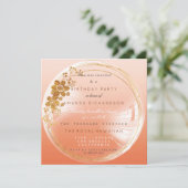 Golden Circle Peach Bubble Birthday Ombre Kaart (Staand voorkant)