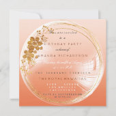 Golden Circle Peach Bubble Birthday Ombre Kaart (Voorkant)