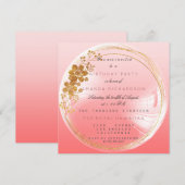 Golden Circle Peach Bubble Birthday Ombre Kaart (Voorkant / Achterkant)