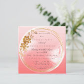 Golden Circle Peach Bubble Birthday Ombre Kaart (Staand voorkant)