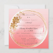 Golden Circle Peach Bubble Birthday Ombre Kaart (Voorkant)