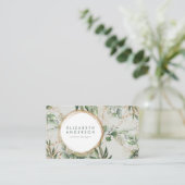 Golden Circles Eucalyptus Elegant Green Zee Glass Visitekaartje (Staand voorkant)