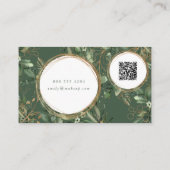Golden Circles Eucalyptus Elegant QR CODE LOGO Visitekaartje (Achterkant)