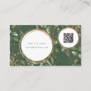 Golden Circles Eucalyptus Elegant QR CODE LOGO Visitekaartje