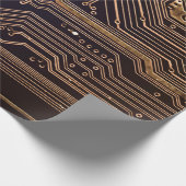 Golden circuit board. Electronic computer hardware Cadeaupapier (Hoek)