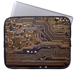 Golden circuit board. Elektronische computerhardwa Laptop Sleeve