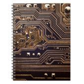 Golden circuit board. Elektronische computerhardwa Notitieboek (Voorkant)