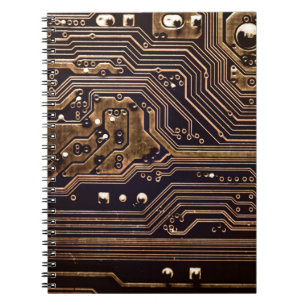 Golden circuit board. Elektronische computerhardwa Notitieboek