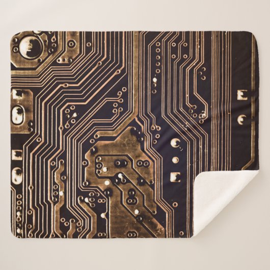 Golden circuit board. Elektronische computerhardwa Sherpa Deken (Voorkant (horizontaal))
