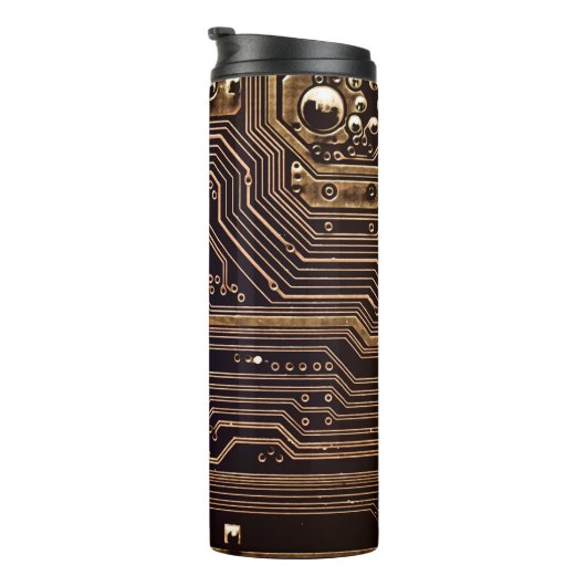 Golden circuit board. Elektronische computerhardwa Thermosbeker (Geroteerd rechts)