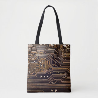 Golden circuit board. Elektronische computerhardwa Tote Bag